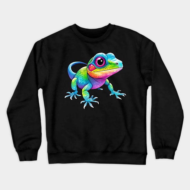 Rainbow Gecko Crewneck Sweatshirt by Eclecterie